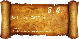Belicza Géza névjegykártya