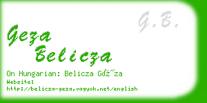 geza belicza business card